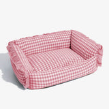 Pet's Cozy Cotton Bed | Stylish Detachable Plaid Design 10