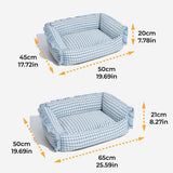 Pet's Cozy Cotton Bed | Stylish Detachable Plaid Design 7
