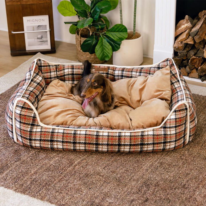 Pet's Cozy Crystal Velvet Dog Bed | Supportive Removable Bolster for Comfort 0