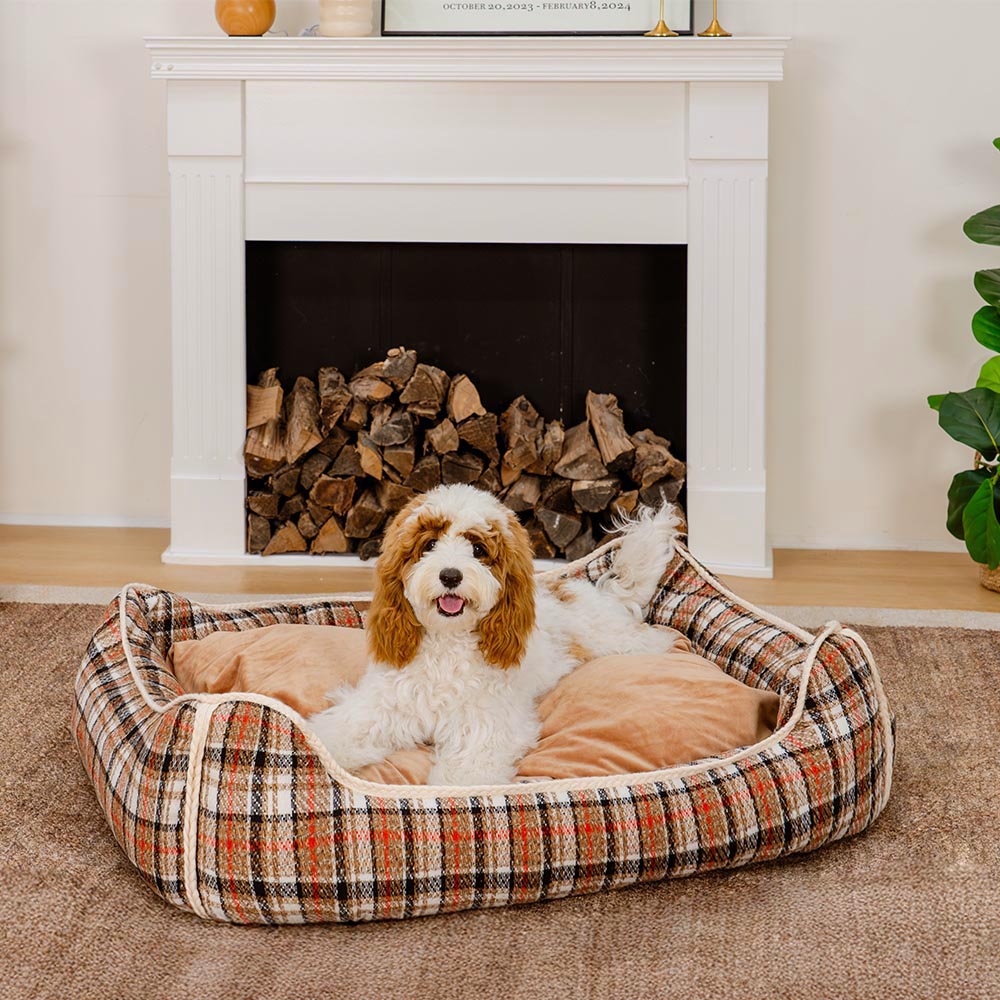 Pet's Cozy Crystal Velvet Dog Bed | Supportive Removable Bolster for Comfort 5