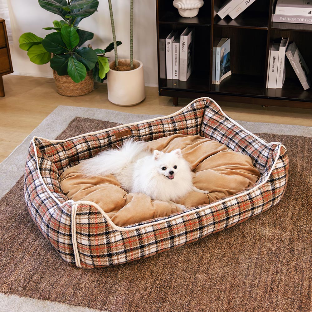 Pet's Cozy Crystal Velvet Dog Bed | Supportive Removable Bolster for Comfort 6