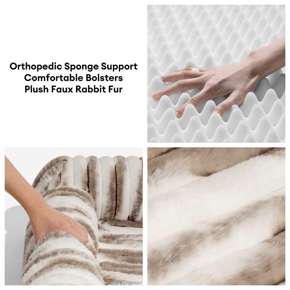 Pet's Cozy Faux Fur Dog Bed | Orthopedic Supportive Bolster for Comfort 4