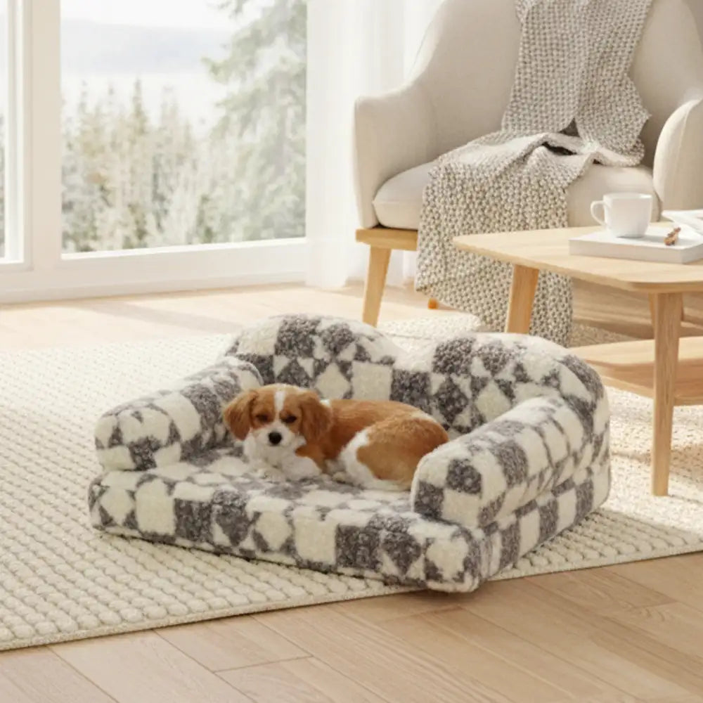 Pet's Cozy Faux Fur Dog Bed | Plush Thermal Supportive Design 2