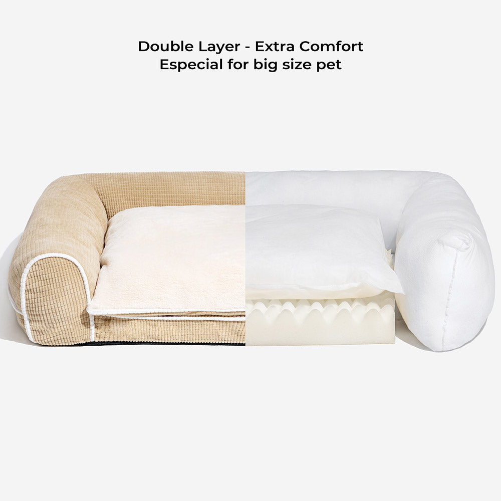 Pet's Cozy Faux Fur Orthopedic Dog Sofa Bed | Double-Layer Supportive Design 4