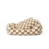 Pet's Cozy Faux Lambswool Dog Sofa Bed | Stylish Checkerboard Design for Comfort 6