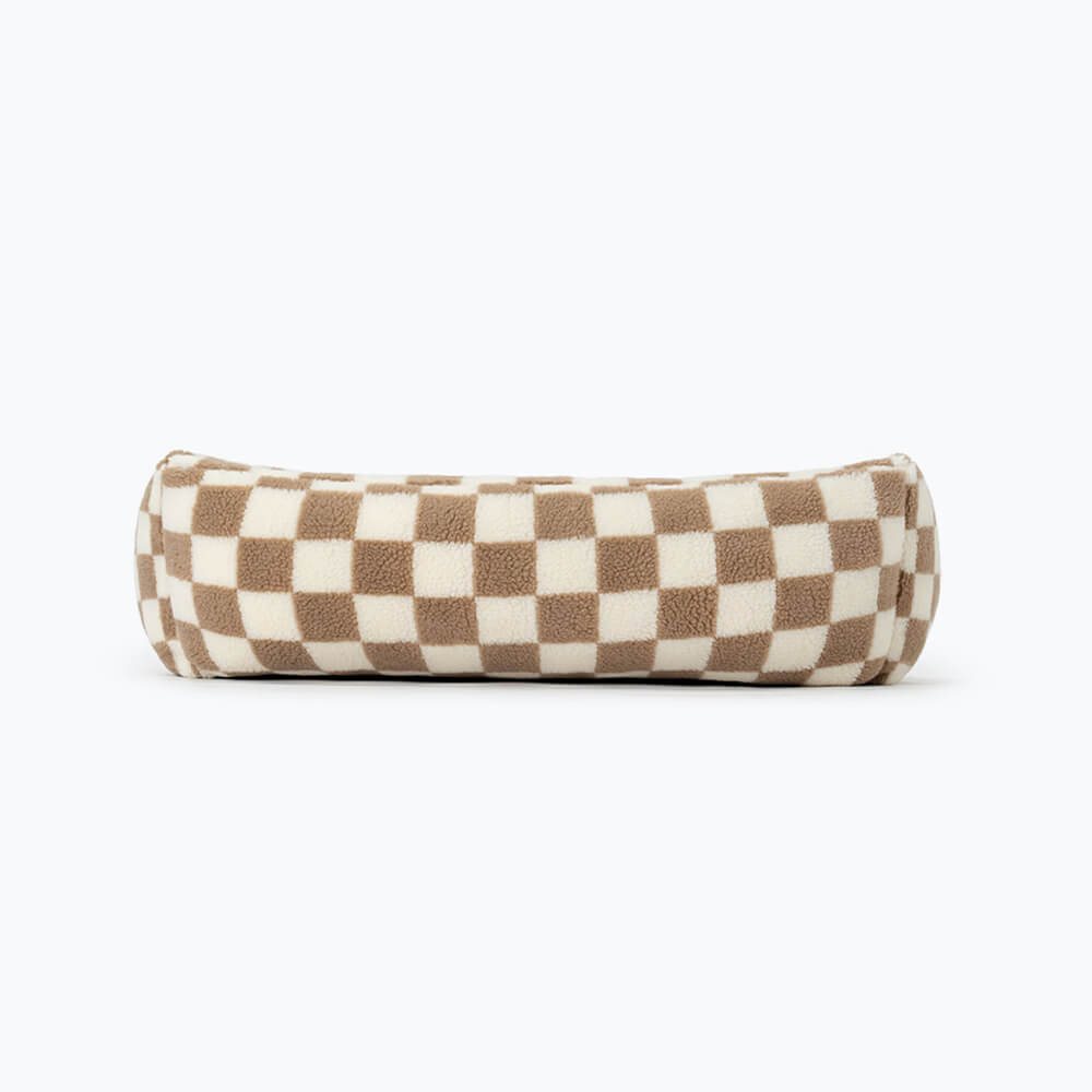 Pet's Cozy Faux Lambswool Dog Sofa Bed | Stylish Checkerboard Design for Comfort 8