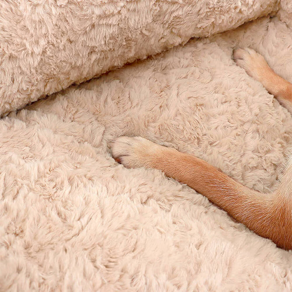 Pet's Cozy Faux Rabbit Fur Sofa Bed | Supportive Removable Washable Design 3