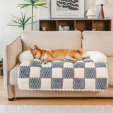 Pet's Cozy Plaid Dog Mat | Soft Plush Sofa Protector 2