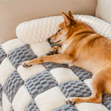 Pet's Cozy Plaid Dog Mat | Soft Plush Sofa Protector 7