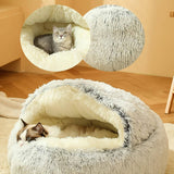 Pet's Cozy Plush Donut Bed | Soft Velvet Round Dog and Cat Nest 3