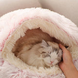 Pet's Cozy Plush Donut Bed | Soft Velvet Round Dog and Cat Nest 4