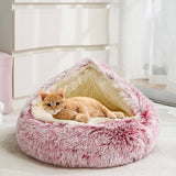 Pet's Cozy Plush Donut Bed | Soft Velvet Round Dog and Cat Nest 6