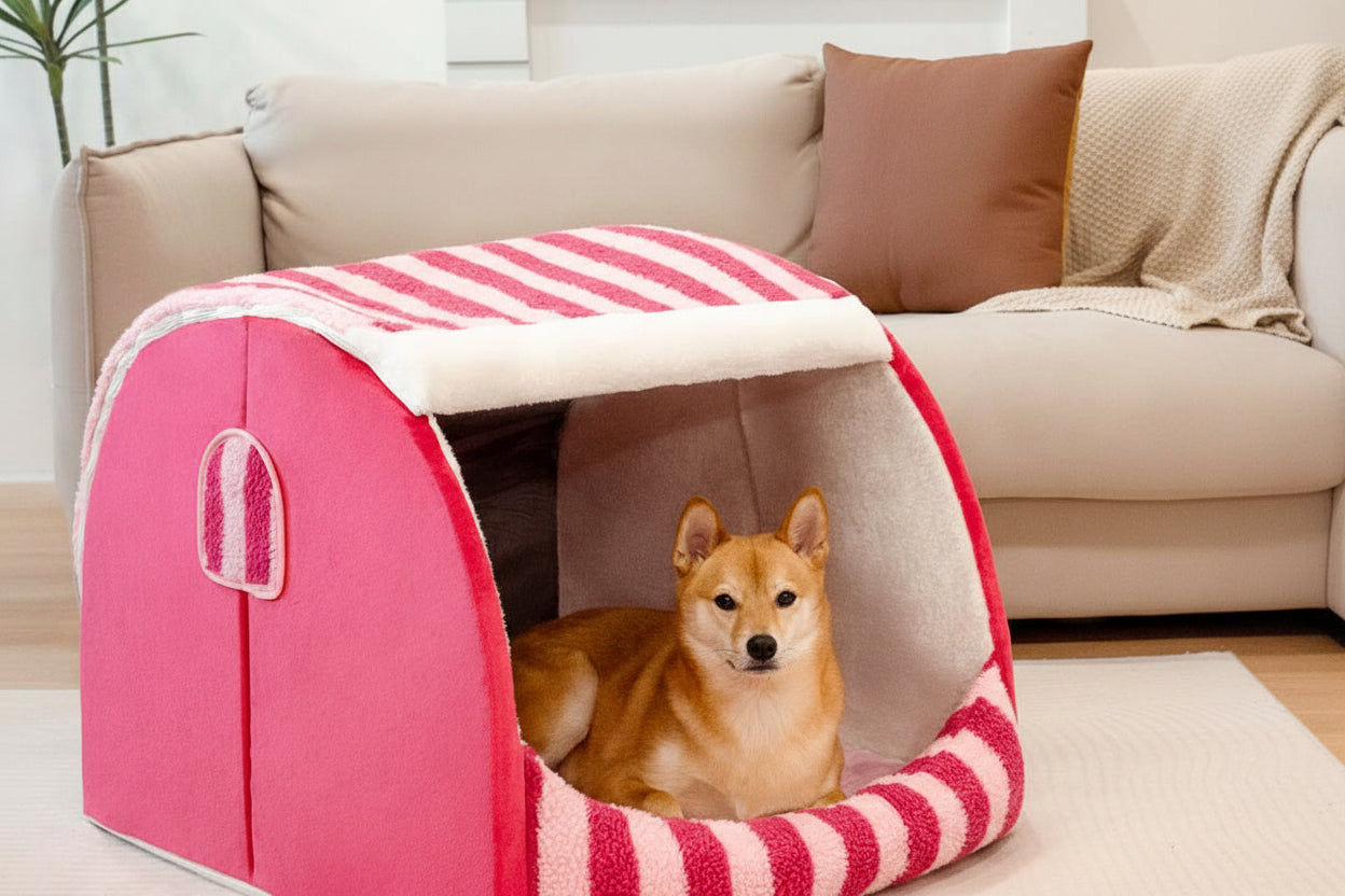 Pet's Cozy Plush Orthopedic Dog Bed | Stylish Striped Design for Comfort 0