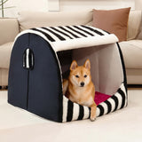 Pet's Cozy Plush Orthopedic Dog Bed | Stylish Striped Design for Comfort 3