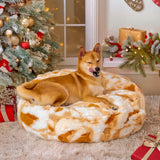 Pet's Cozy Plush Round Dog Bed | Soft Calming Winter Essential 2