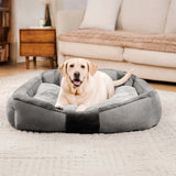 Pet's Cozy Plush Sofa Dog Bed | Vintage Large Calming Design 9