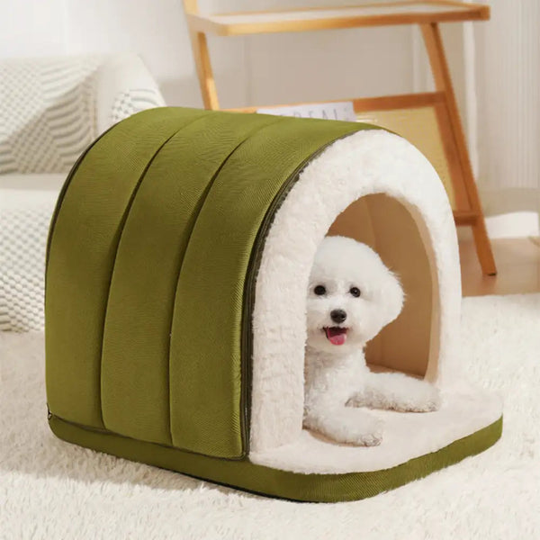 Pet's Cozy Polyester Cat Cave | Warm Deep Sleeping Bed for Dogs and Cats 0