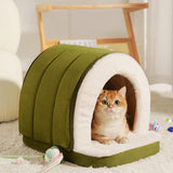 Pet's Cozy Polyester Cat Cave | Warm Deep Sleeping Bed for Dogs and Cats 1