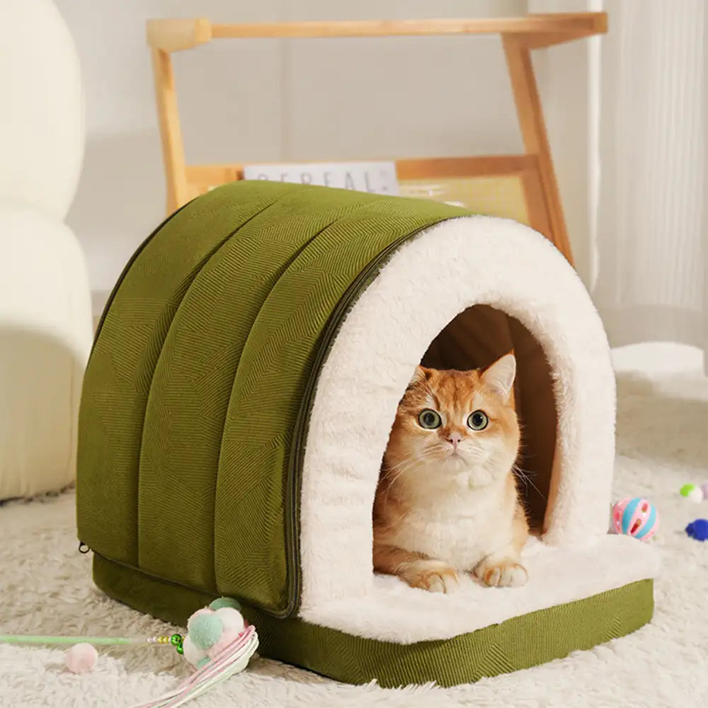 Pet's Cozy Polyester Cat Cave | Warm Deep Sleeping Bed for Dogs and Cats 1