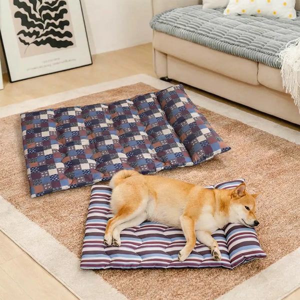 Pet's Cozy Polyester Dog Bed | Breathable Double-Sided Neck Support Pillow 1