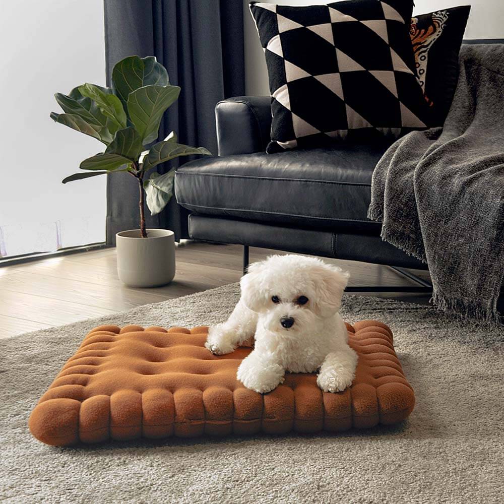 Pet's Cozy Quilted Dog Bed | Soft and Durable Biscuit Shape 0