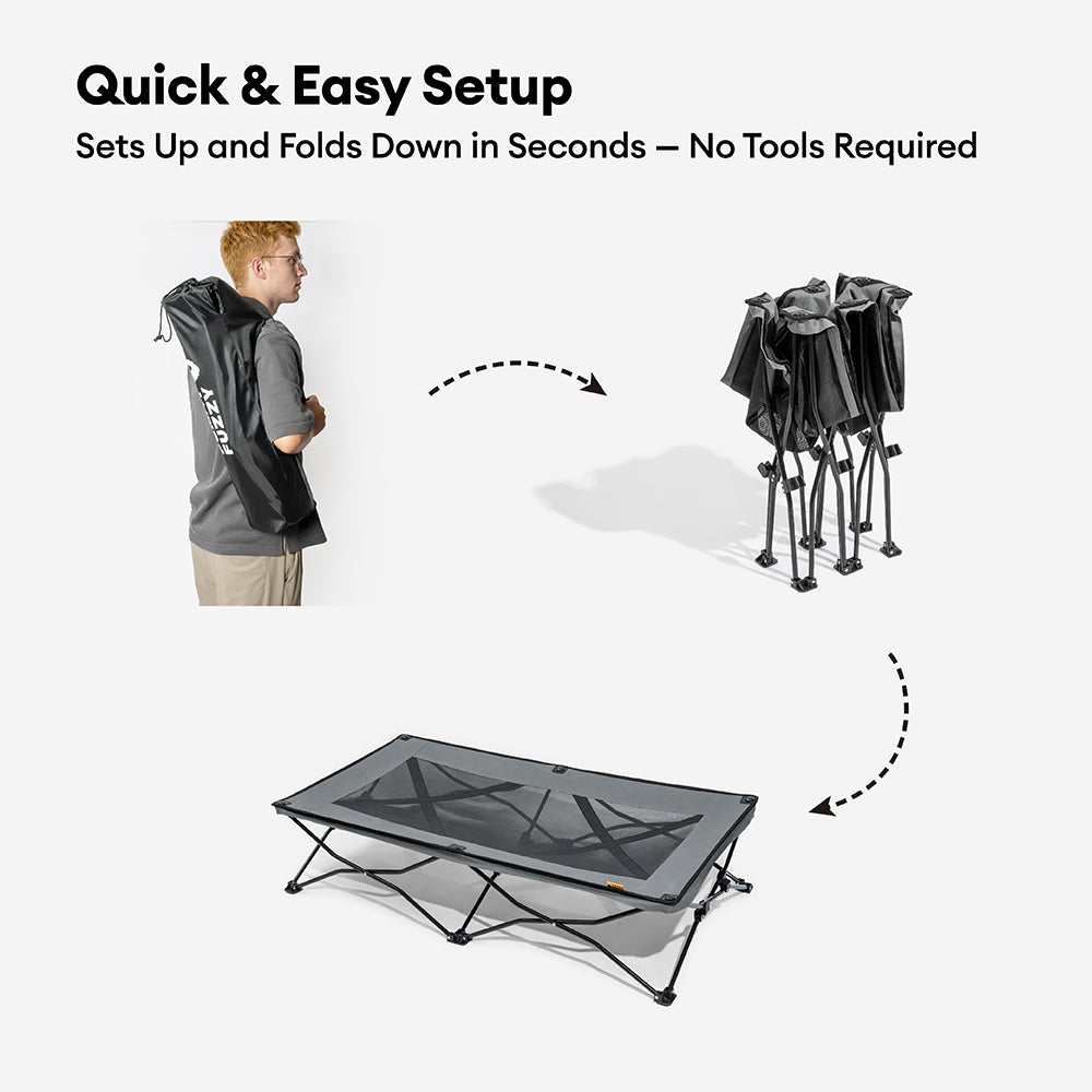 Pet's Elevated Polyester Dog Cot | Portable Cooling Bed for All Sizes 3