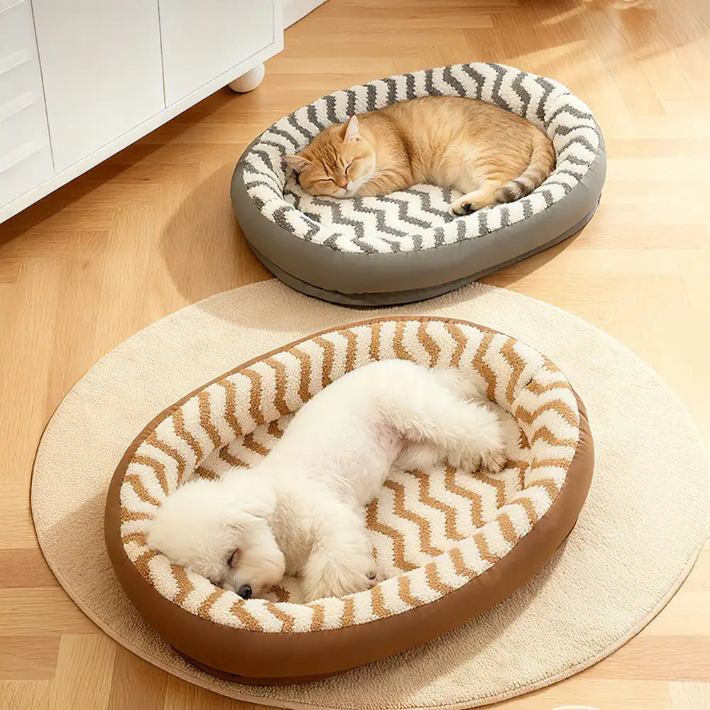 Pet's Faux Leather Dog Bed | Cozy Removable Washable Cushion 2