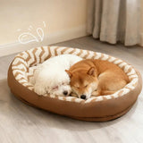 Pet's Faux Leather Dog Bed | Cozy Removable Washable Cushion 3