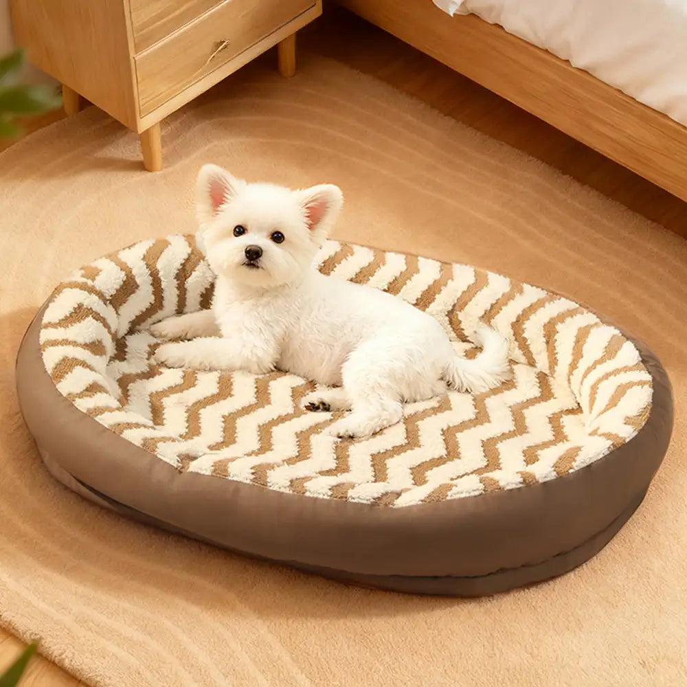 Pet's Faux Leather Dog Bed | Cozy Removable Washable Cushion 8
