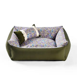Pet's Floral Pattern Cotton Dog Bed | Comfortable Anti-Static Washable Cushion 9