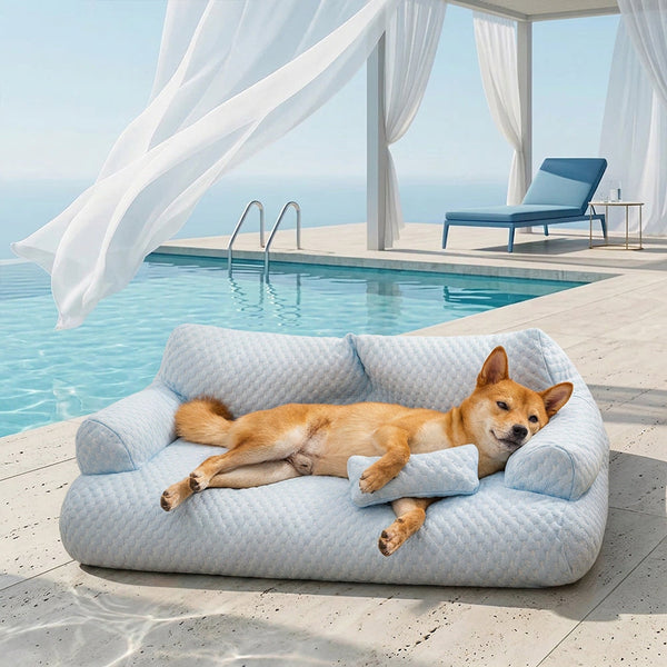 Pet's Ice Silk Cooling Sofa Bed | Breathable Washable Dog Bed 0