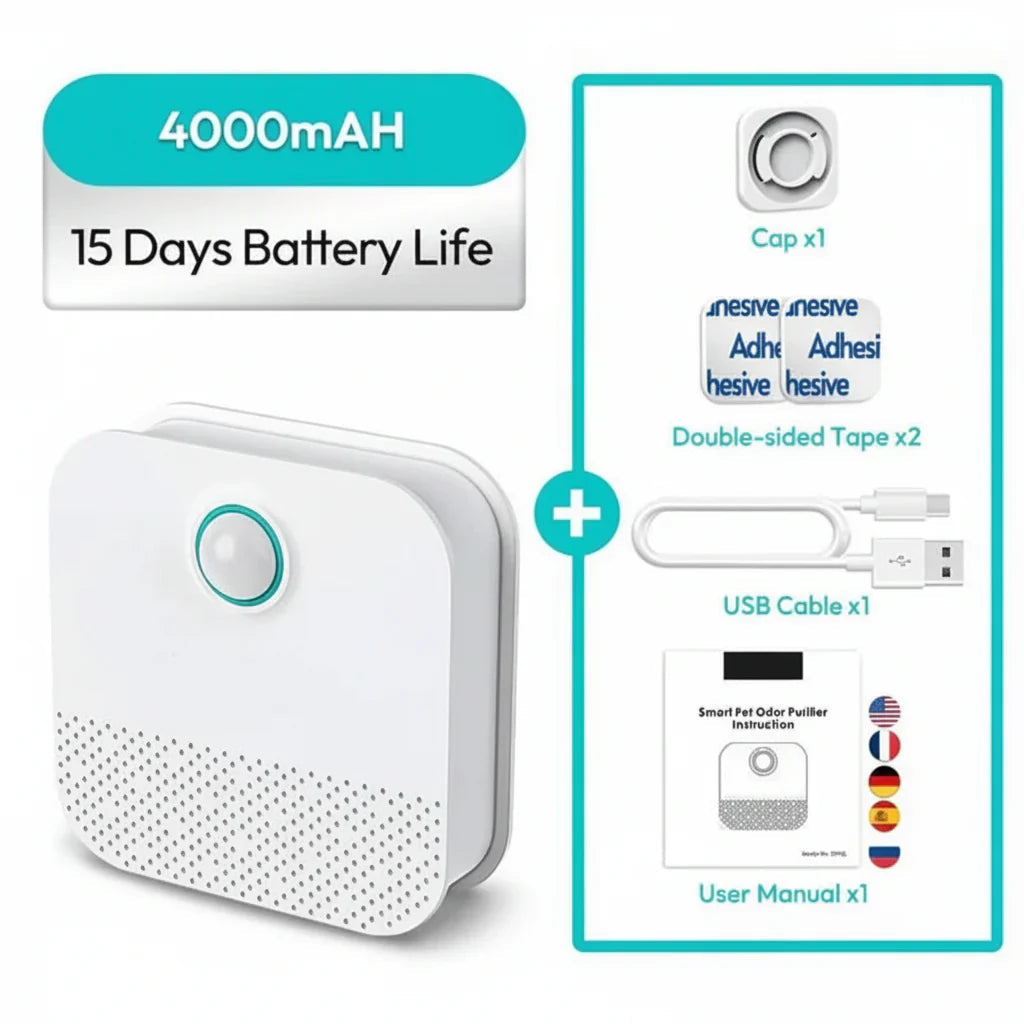 Pet's Motion Sensor Air Purifier | Compact Odor Neutralizer with 14-Day Battery 3