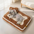Pet's Plush Faux Fur Bolster Bed | Cozy Color-Blocked Design