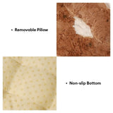 Pet's Plush Faux Fur Bolster Bed | Cozy Color-Blocked Design 4