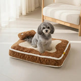 Pet's Plush Faux Fur Bolster Bed | Cozy Color-Blocked Design 6