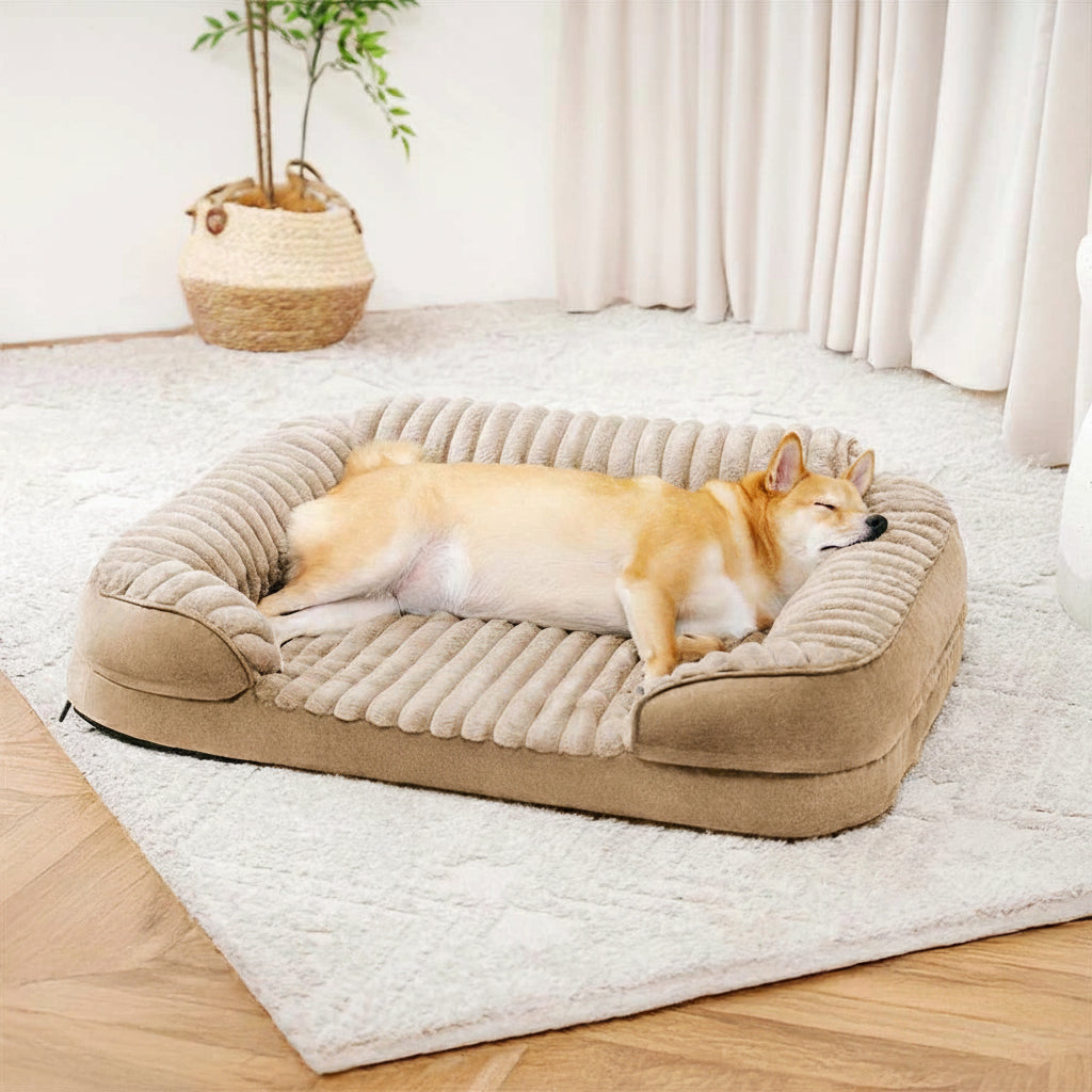 Pet's Plush Orthopedic Dog Bed | Cozy Washable Bolster for Comfort 0