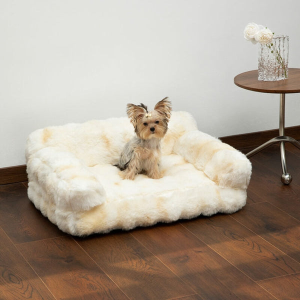 Pet's Plush Polyester Calming Bed | Thickened Cozy Sofa for Dogs and Cats 0