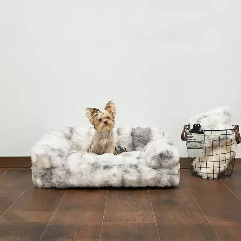 Pet's Plush Polyester Calming Bed | Thickened Cozy Sofa for Dogs and Cats 2