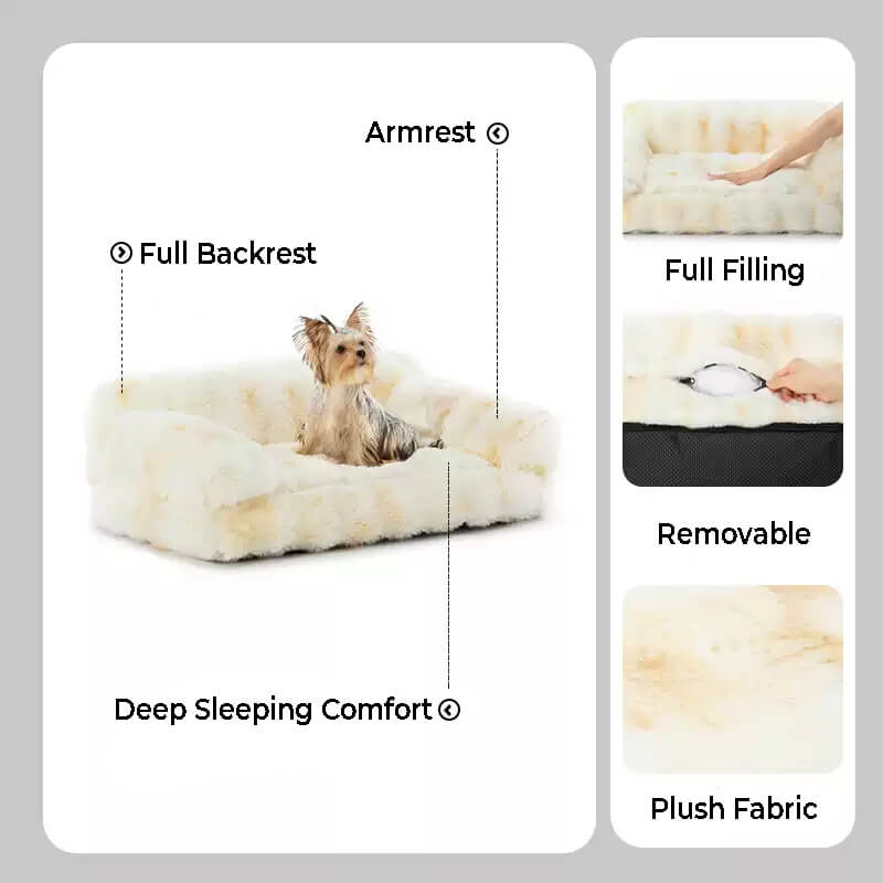 Pet's Plush Polyester Calming Bed | Thickened Cozy Sofa for Dogs and Cats 3