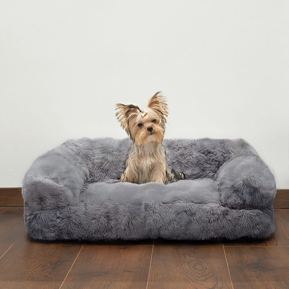 Pet's Plush Polyester Calming Bed | Thickened Cozy Sofa for Dogs and Cats 7