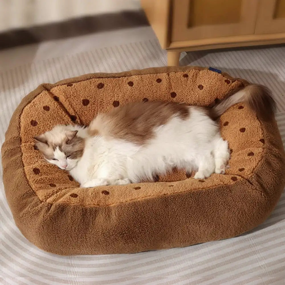 Pet's Plush Polyester Dog Bed | Cozy Deep Sleep Cushion for Small to Medium Dogs 2