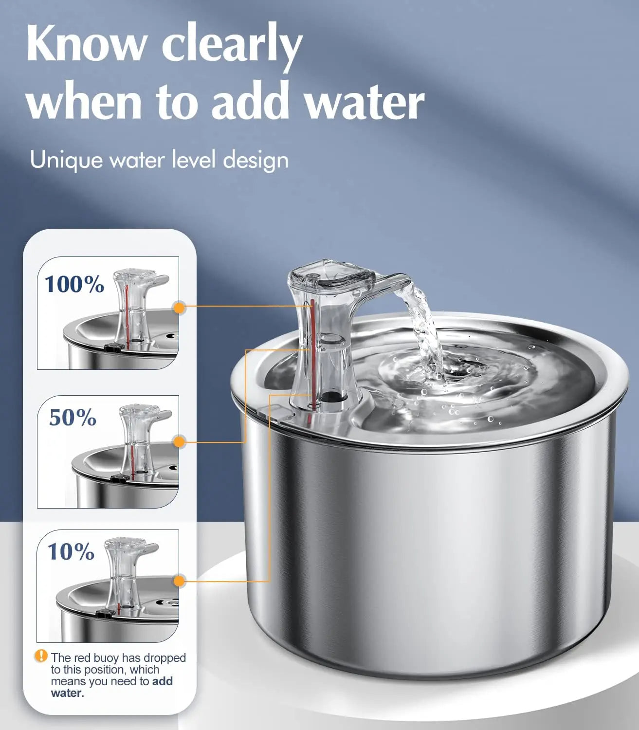 Pet's Stainless Steel Water Fountain | Advanced Hygienic Hydration System 2