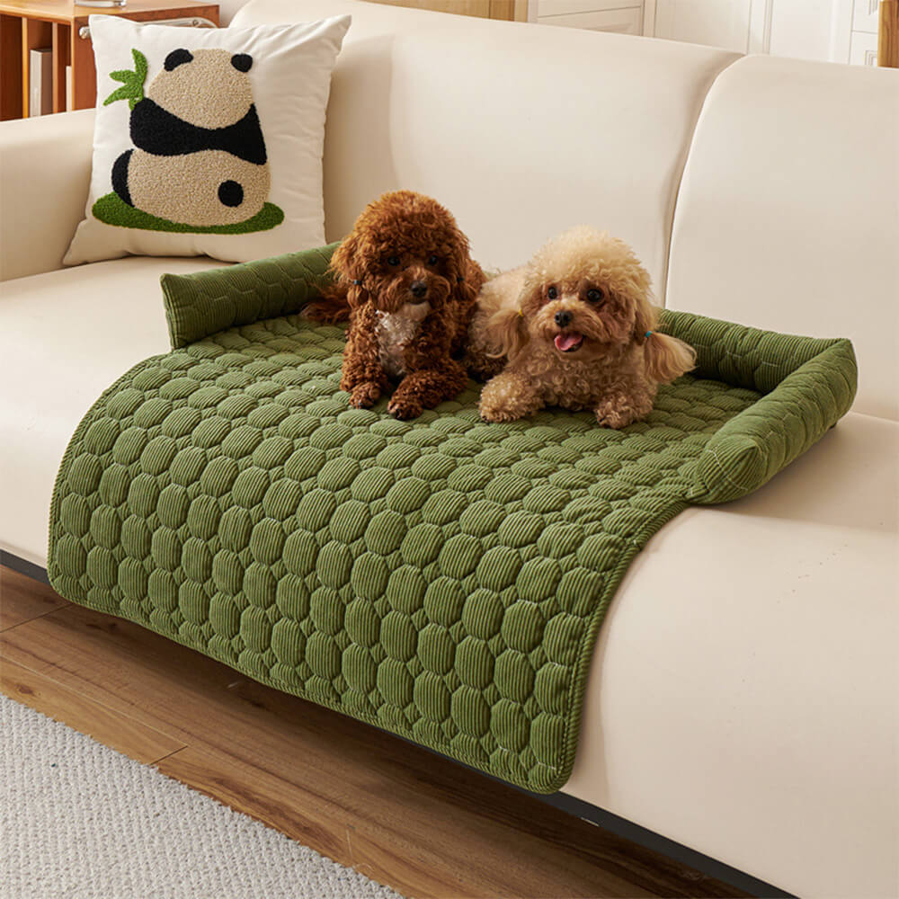 Pet's Ultra-Soft Pearl Fleece Dog Mat | Cozy Quilted Furniture Protector 2
