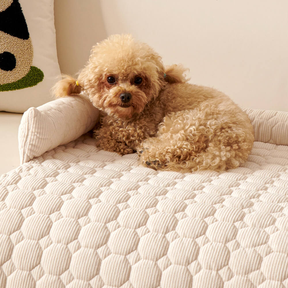 Pet's Ultra-Soft Pearl Fleece Dog Mat | Cozy Quilted Furniture Protector 7