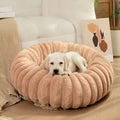 Pet's Ultra-Soft Plush Round Donut Bed | Cozy Supportive Sleeping Space