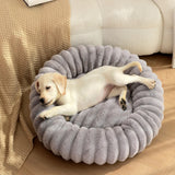 Pet's Ultra-Soft Plush Round Donut Bed | Cozy Supportive Sleeping Space 2