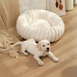 Pet's Ultra-Soft Plush Round Donut Bed | Cozy Supportive Sleeping Space 5