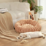 Pet's Ultra-Soft Plush Round Donut Bed | Cozy Supportive Sleeping Space 6