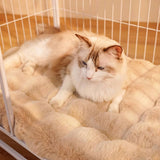 Pet's Ultra Soft Faux Rabbit Fur Mat | Cozy Wave Pattern Dog and Cat Bed Cover 2