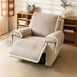 One-Piece Plush Scratch-Resistant Large Deluxe Couch Covers with Elastic Straps